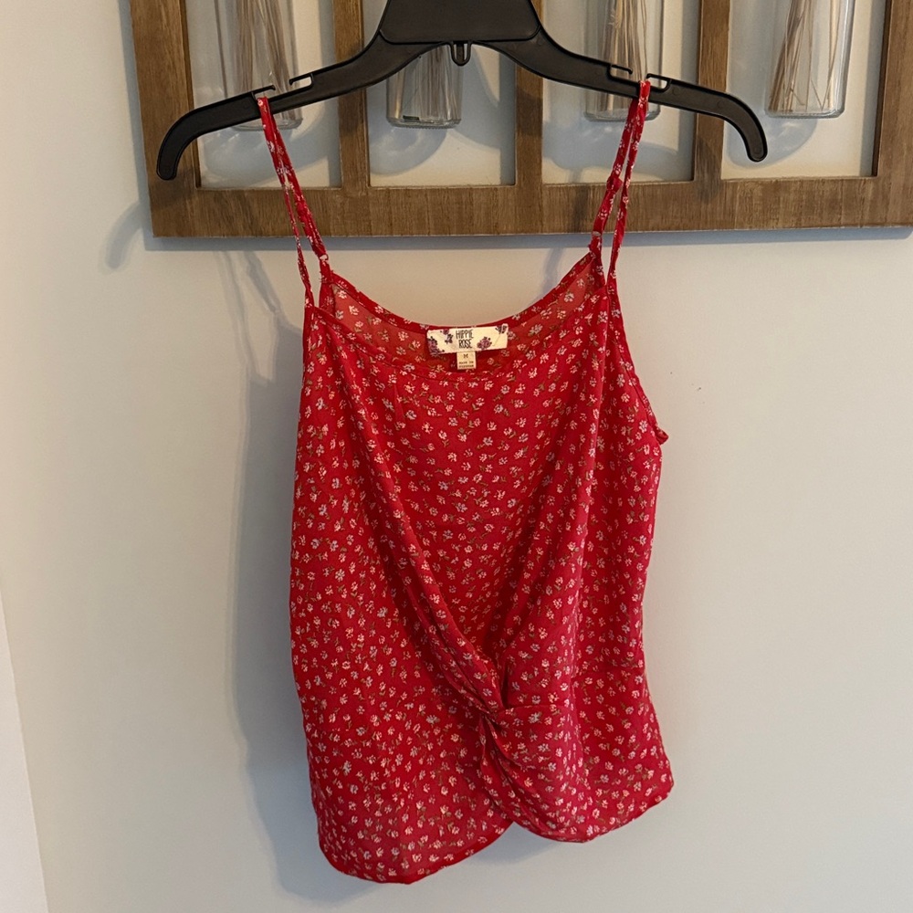 Hippie Rose Red Floral Tank Top